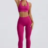 Leggings de cintura alta Define Luxe en color Berry