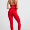 Leggings de cintura alta Define Luxe en rojo