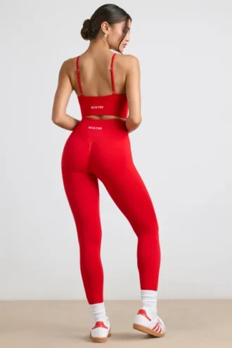 Leggings de cintura alta Define Luxe en rojo