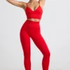 Leggings de cintura alta Define Luxe en rojo