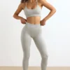 Leggings de cintura alta FlexiRib en gris