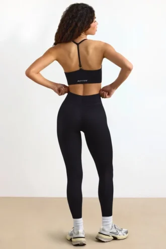 Leggings de cintura alta FlexiRib en negro