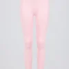 Leggings de jersey cepillado con fruncidos y cintura media en rosa pálido jaspeado