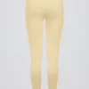 Leggings de jersey cepillado con fruncidos y talle medio en color limón jaspeado