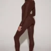 Leggings de jersey con adornos y cintura alta Cassie en marrón chocolate