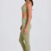Leggings de talón con cintura plegable de talle medio en color Matcha