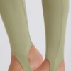 Leggings de talón con cintura plegable de talle medio en color Matcha