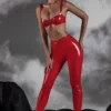 Leggings de vinilo de cintura alta Alecto en rojo