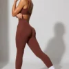 Leggings largos con bolsillos en marrón