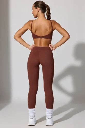 Leggings largos con bolsillos en marrón