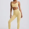 Leggings sin costuras de cintura alta Super Sculpt en amarillo mantequilla