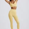 Leggings sin costuras de cintura alta Super Sculpt en amarillo mantequilla