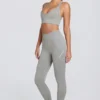 Leggings sin costuras de cintura alta Super Sculpt en gris jaspeado