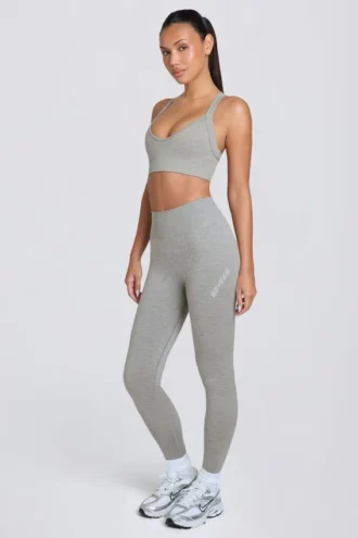Leggings sin costuras de cintura alta Super Sculpt en gris jaspeado