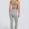Leggings sin costuras de cintura alta Super Sculpt en gris jaspeado