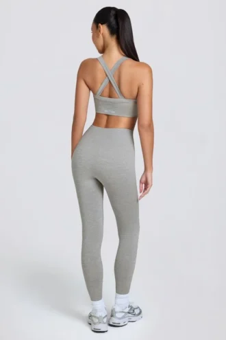 Leggings sin costuras de cintura alta Super Sculpt en gris jaspeado