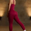 Leggings sin costuras Super Sculpt en burdeos