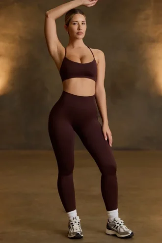 Leggings sin costuras Super Sculpt en color chocolate
