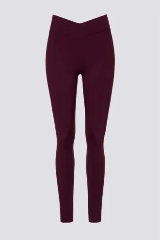 Leggings Soft Active con cintura en V en color burdeos