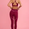 Leggings Soft Active de talle medio en color burdeos