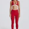 Leggings Soft Active en contraste en rojo oscuro