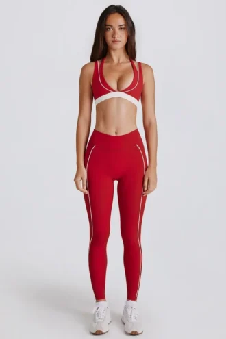 Leggings Soft Active en contraste en rojo oscuro