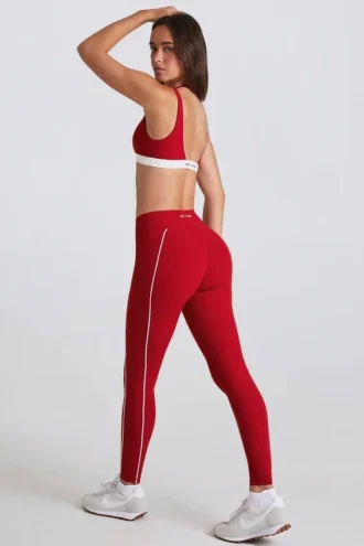 Leggings Soft Active en contraste en rojo oscuro