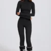 Leggings térmicos de base en leopardo negro