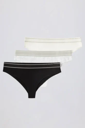 Lote de braguitas cheeky de cintura alta en multicolor