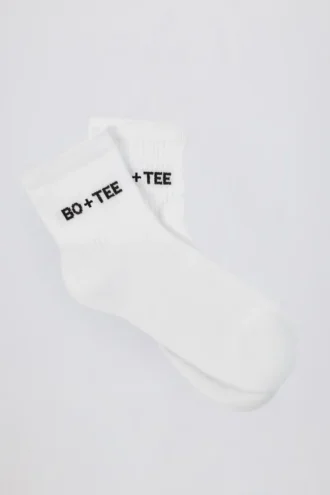 Lote de calcetines cortos acanalados en blanco
