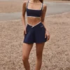 Mini falda-pantalón cruzada Soft Active en azul marino clásico