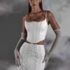 Minifalda con cordones Asra en blanco