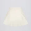 Minifalda-pantalón cruzada de jersey cepillado en marmolado marfil