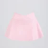 Minifalda-pantalón cruzada de jersey cepillado en rosa pálido jaspeado