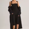 Mono capri ajustado de cuello cuadrado Luma Modal en negro