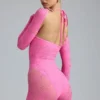 Mono de corte abierto con adornos Melody en rosa chicle