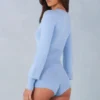 Mono de manga larga de punto Ismera en azul suave