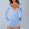 Mono de manga larga de punto Ismera en azul suave