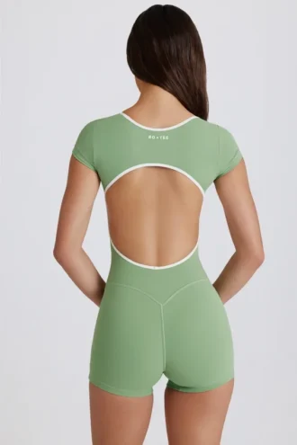 Mono Soft Active con espalda abierta en verde