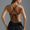 Oh Polly Ropa de baño: Top de bikini micro con adornos de la edición HOTFIX en negro