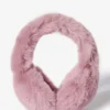 Orejeras de piel sintética en rosa empolvado