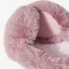 Orejeras de piel sintética en rosa empolvado