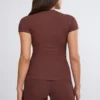 Pantalón ancho de talle medio Nour Tall en color chocolate