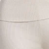 Pantalones acampanados con vuelta de punto grueso en color crema