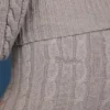 Pantalones acampanados con vuelta y punto trenzado en gris jaspeado