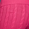 Pantalones acampanados con vuelta y punto trenzado en rosa intenso