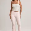 Pantalones acampanados de talle medio con vuelta de Bebe en modal y estampado de rayas