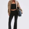 Pantalones acampanados de talle medio Patsy Modal en negro