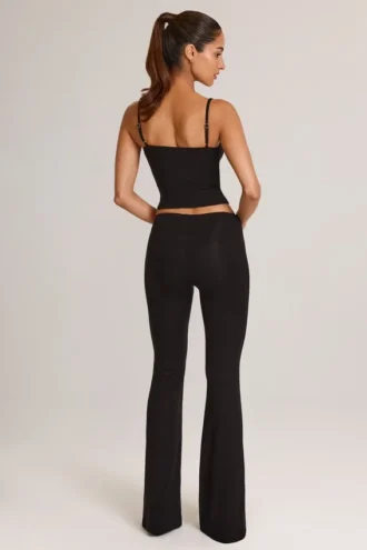 Pantalones acampanados de talle medio Patsy Modal en negro