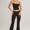 Pantalones acampanados de talle medio Patsy Modal en negro